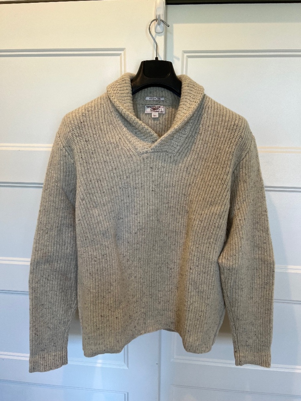 J. Crew Wallace & Barnes Wool Shawl Collar Sweater with Leather Elbow Patches